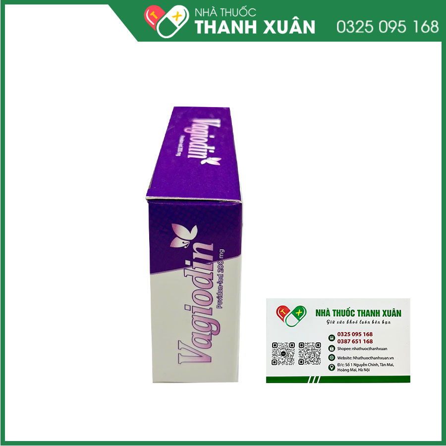 Viên đặt phụ khoa Vagiodin giảm nấm ngứa, huyết trắng, viêm cổ tử cung